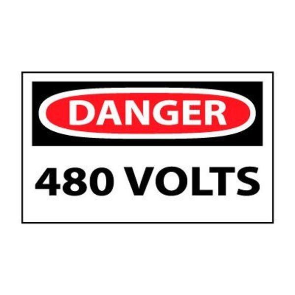 National Marker Co Machine Labels - Danger 480 Volts D101AP